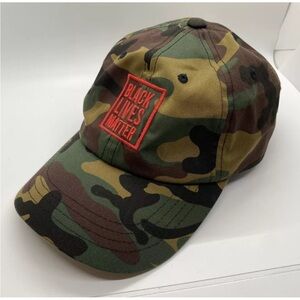 Yupoong The Classics Black Lives Matter Adjustable Hat Red Lettering Camo